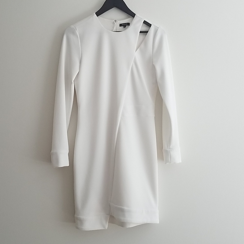 Ivory/Off White mini dress with cutout